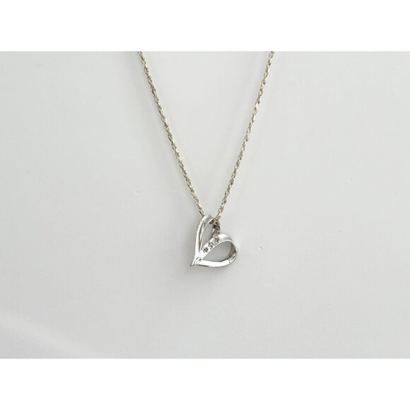 Heart CZ "My Daughter" Engraved Sterling Silver Vintage Pendant Necklace - 24" - Picture 10 of 11